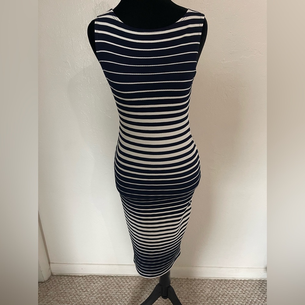 Striped Navy and White Dress
